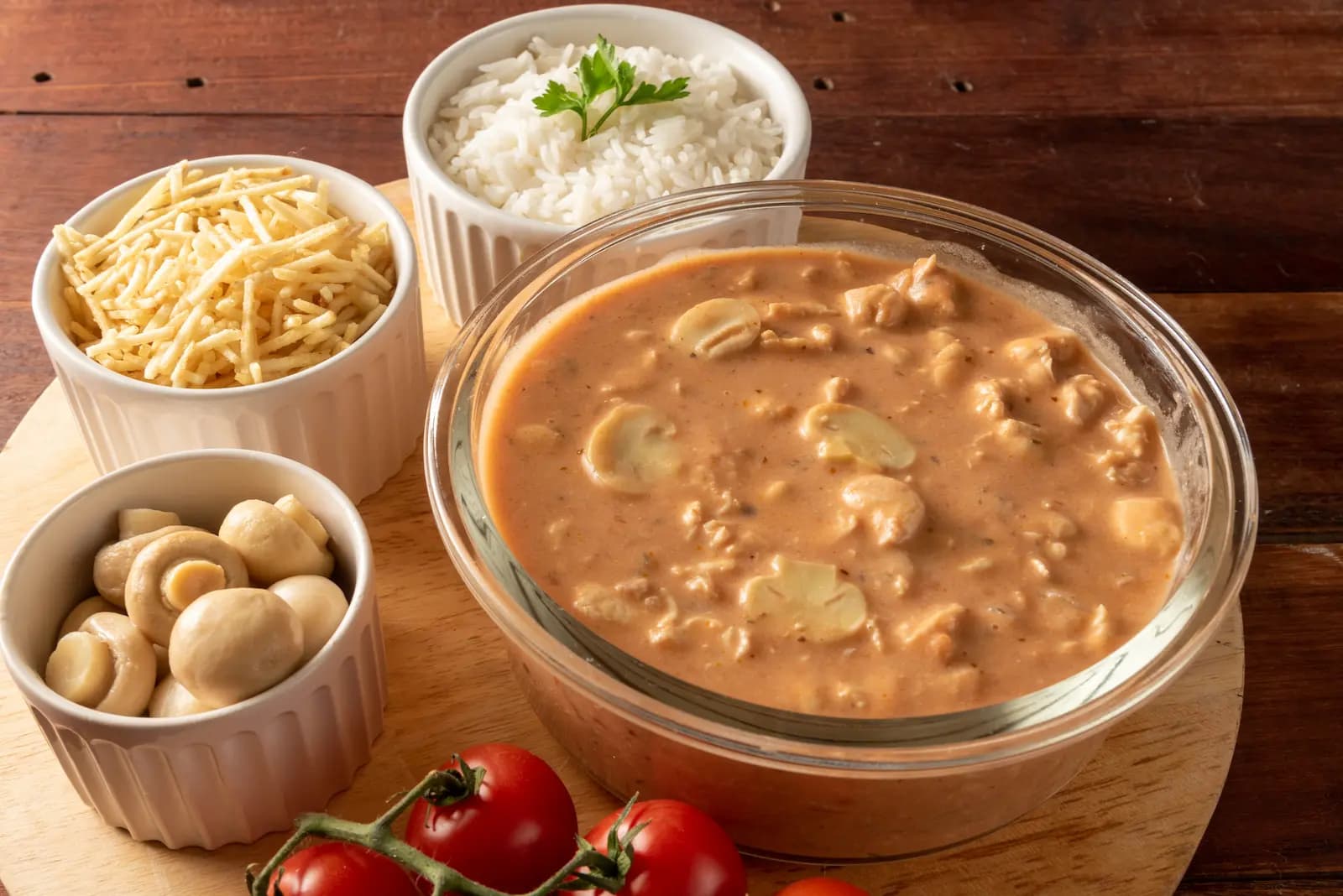 Strogonoff Fit Vegano com Cogumelos